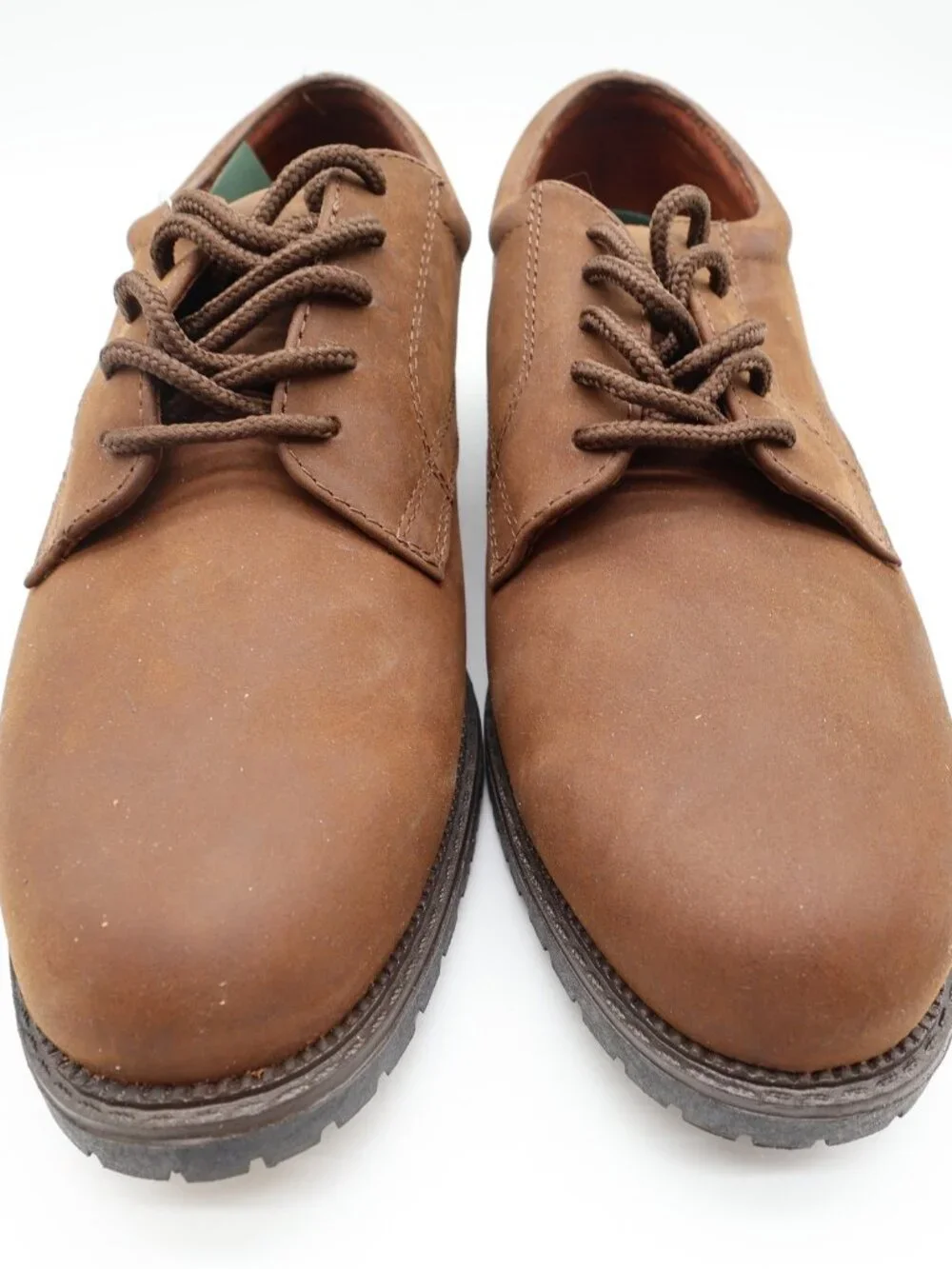 Nunn Bush Vintage Brown Oiled Leather Bucks Oxford Mens 10.5 Wide